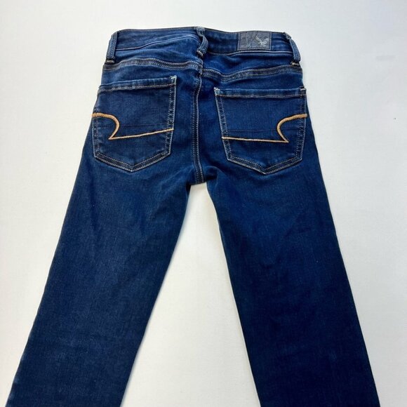 American Eagle Outfitters Womens Skinny Jeans Blue Super Stretch Denim 00 Short - Picture 5 of 11
